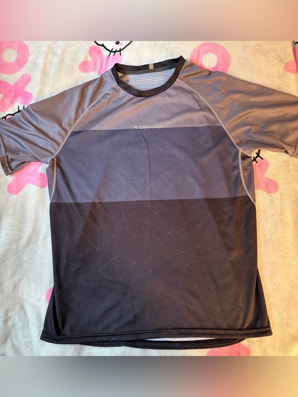 Diadora Men’s Gray and Dark Gray Short-Sleeve Performance Tee